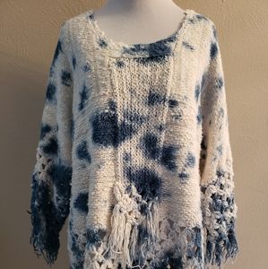 Free People Tye Dye Fringed Sweater